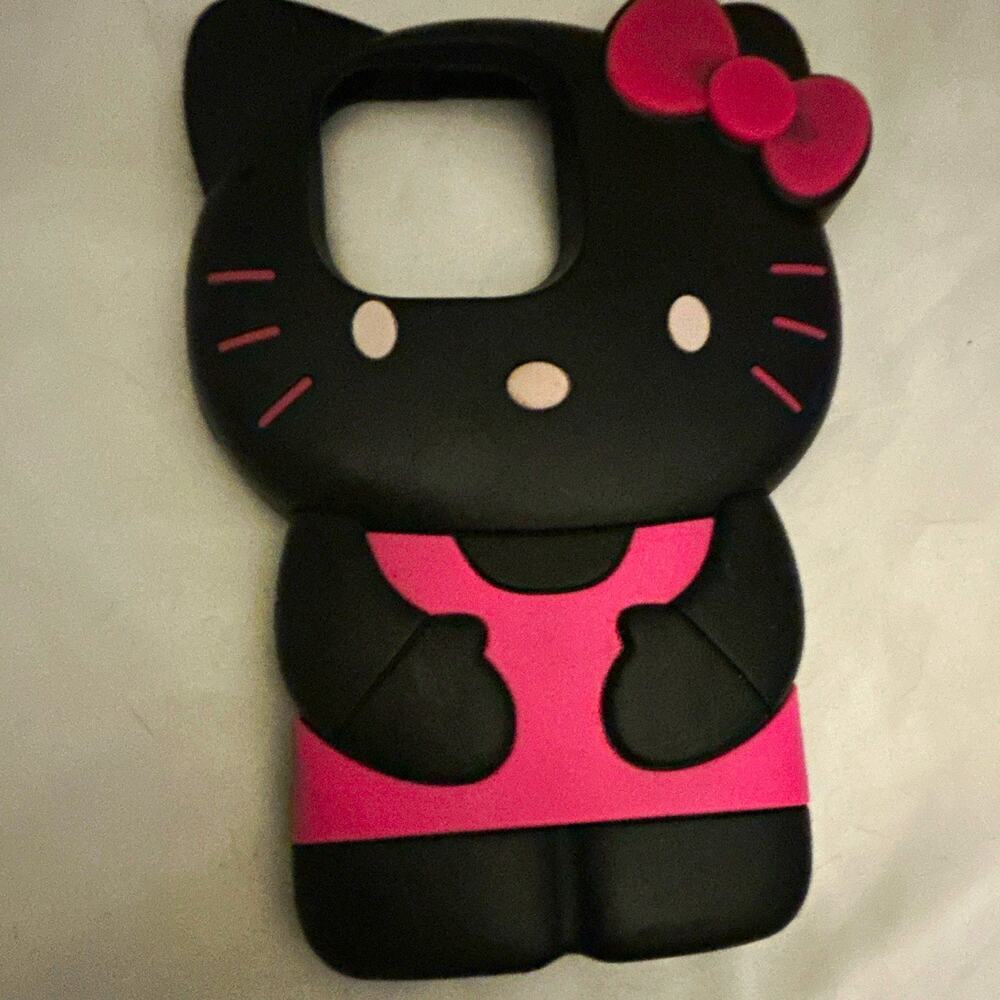 Hello Kitty 3D Phone Case Cover - Black & Pink Hello Kitty Theme Character 16pro